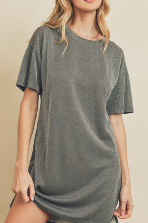 Try Me Metallic T-Shirt Dress